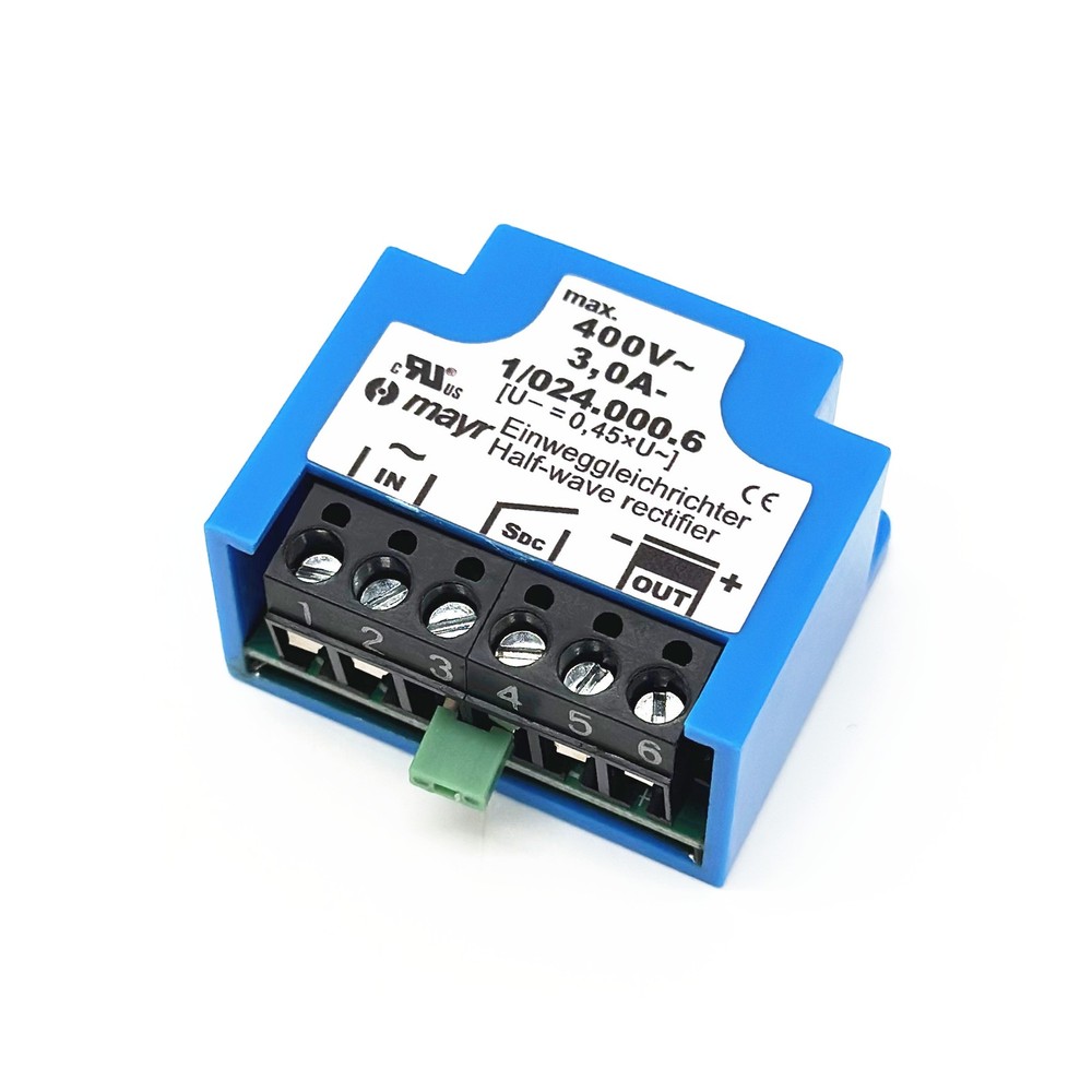 MAYR Einweggleichrichter 1/024.000.6 400VAC 3,0A- Half-Wave rectifier module