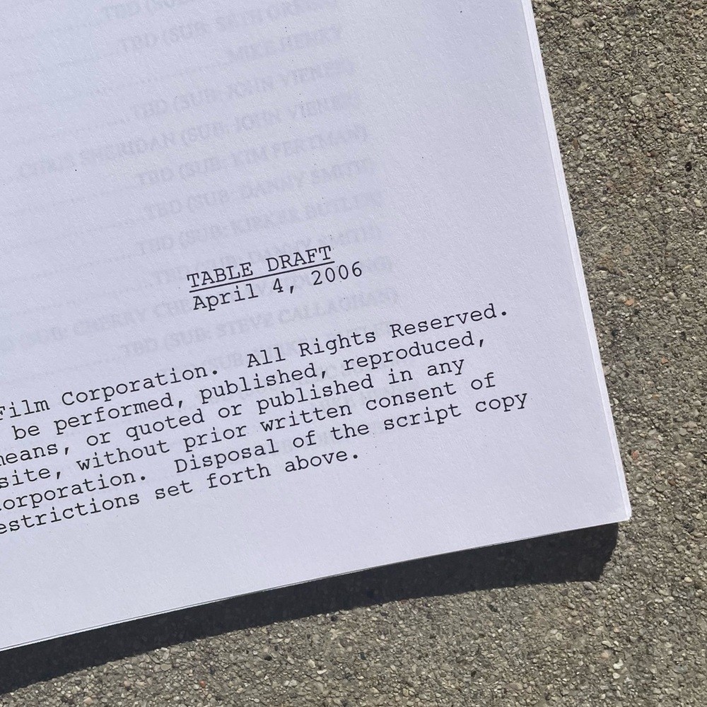 Family Guy 2006 Production Used Table Draft Script No Chris Left Behind