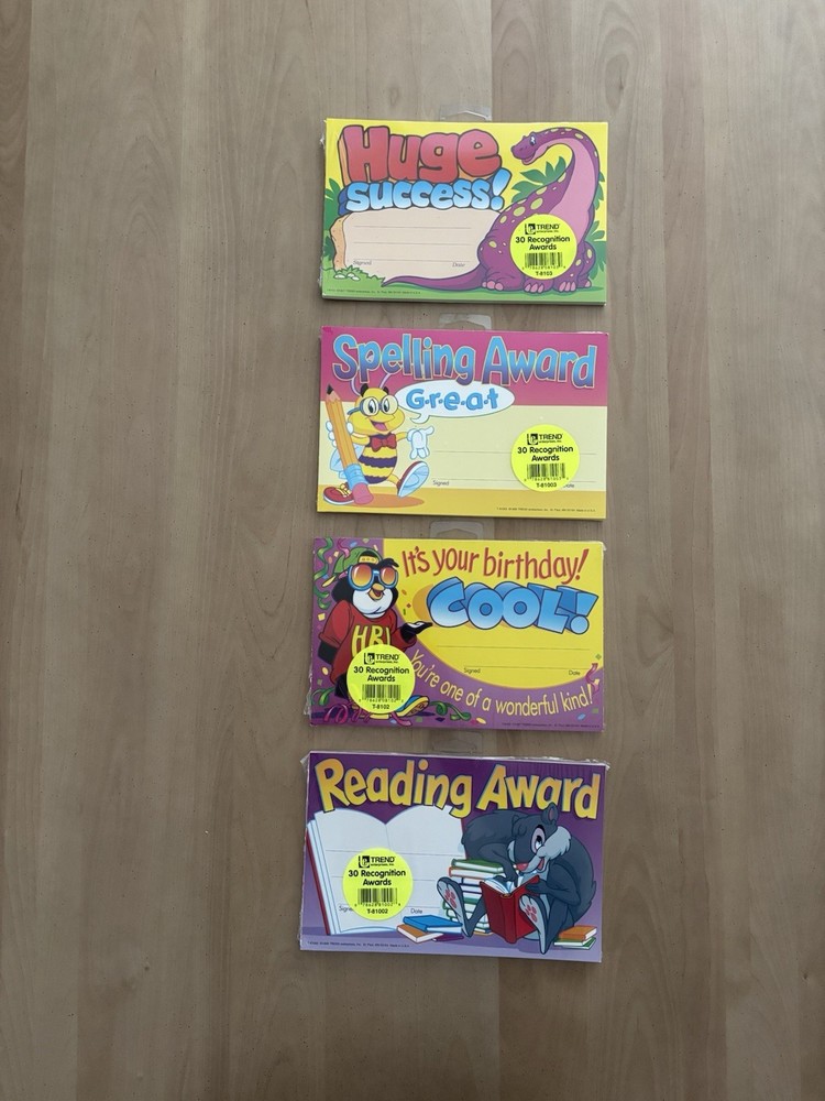 TEACHERS!!! Grade School Recognition Awards.  4 Sets. 30 Awards In Each Pack.NEW