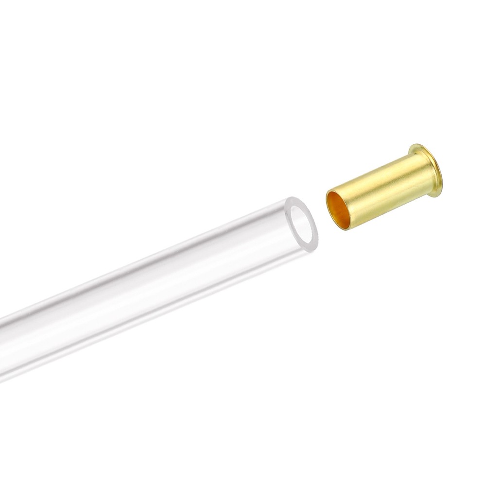 60 Pcs 4mm Tube OD Brass Compression Sleeves Ferrules Fitting Insert Support