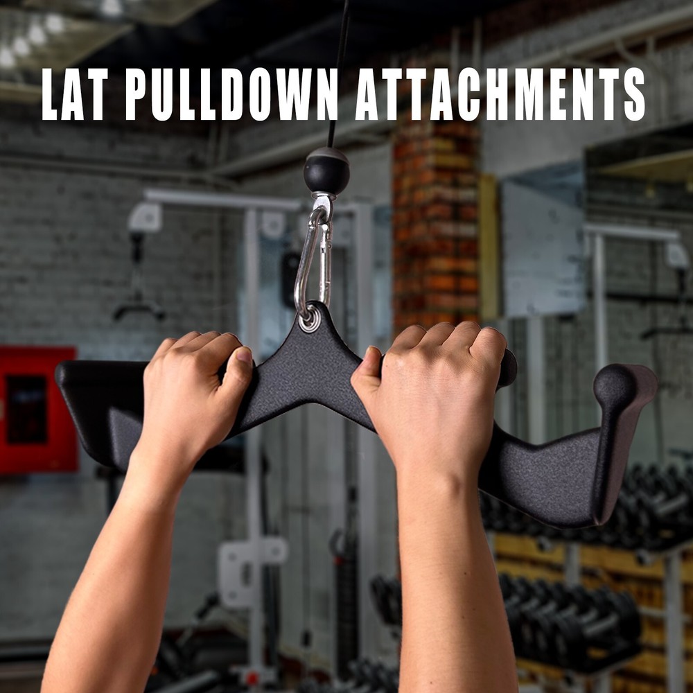 5PC Lat Pull Down Bar T bar Row Attachment V Bar Tricep Lat Pulldown Attachments