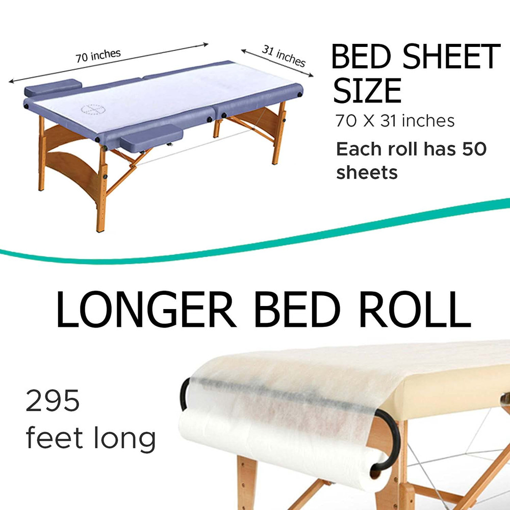 Disposable Non Woven Bed Sheet Roll Massage Table Paper Roll 30Gms Thick (Pack o