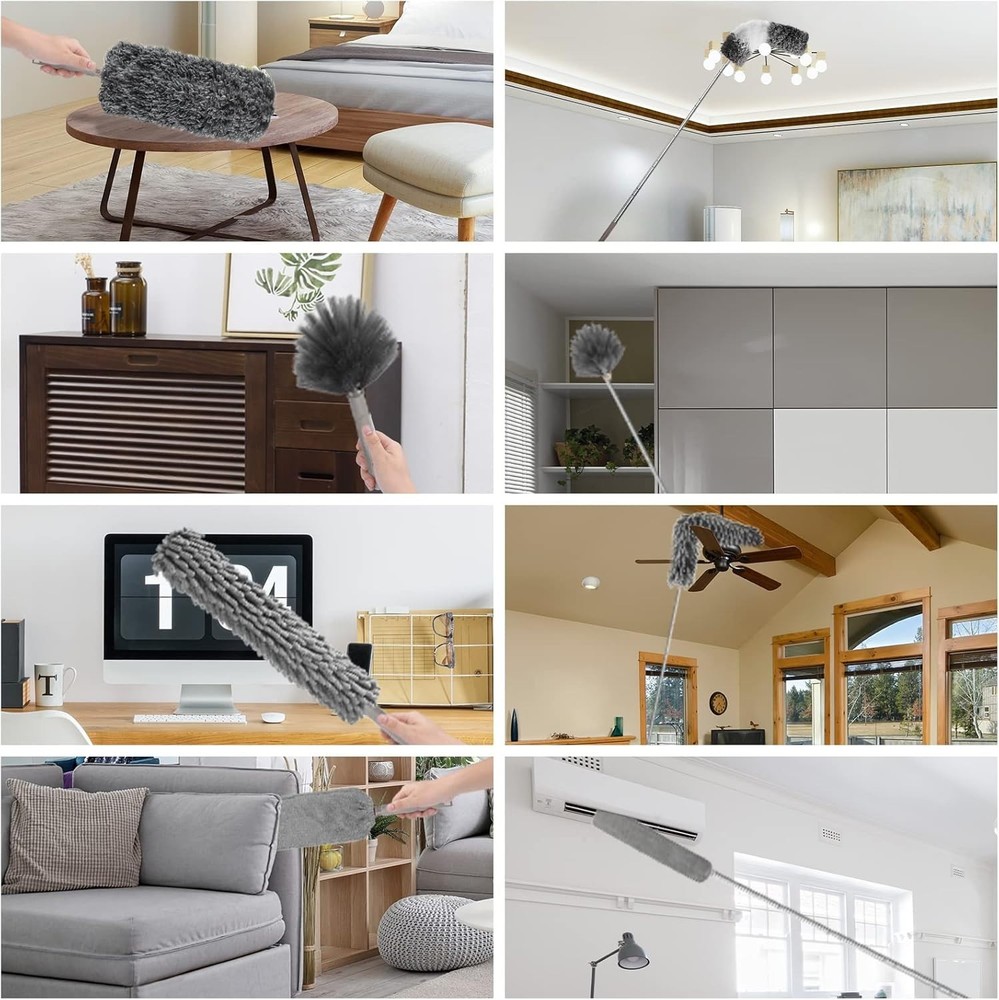 Versatile 11-Piece Dust Cleaning Set: Bendable Microfiber Dusters for Home & Car