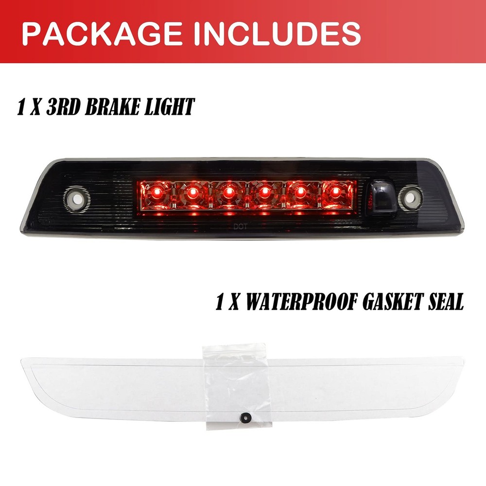LED 3rd Third Brake Light, Rear High Mount Brake Light Cargo Lamp Fit for Jee...