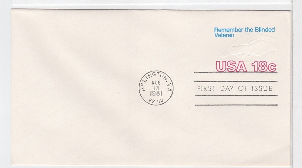 TurtlesTradingPost- Remember The Blinded Veteran Envelope - 1981 - FDC #U600