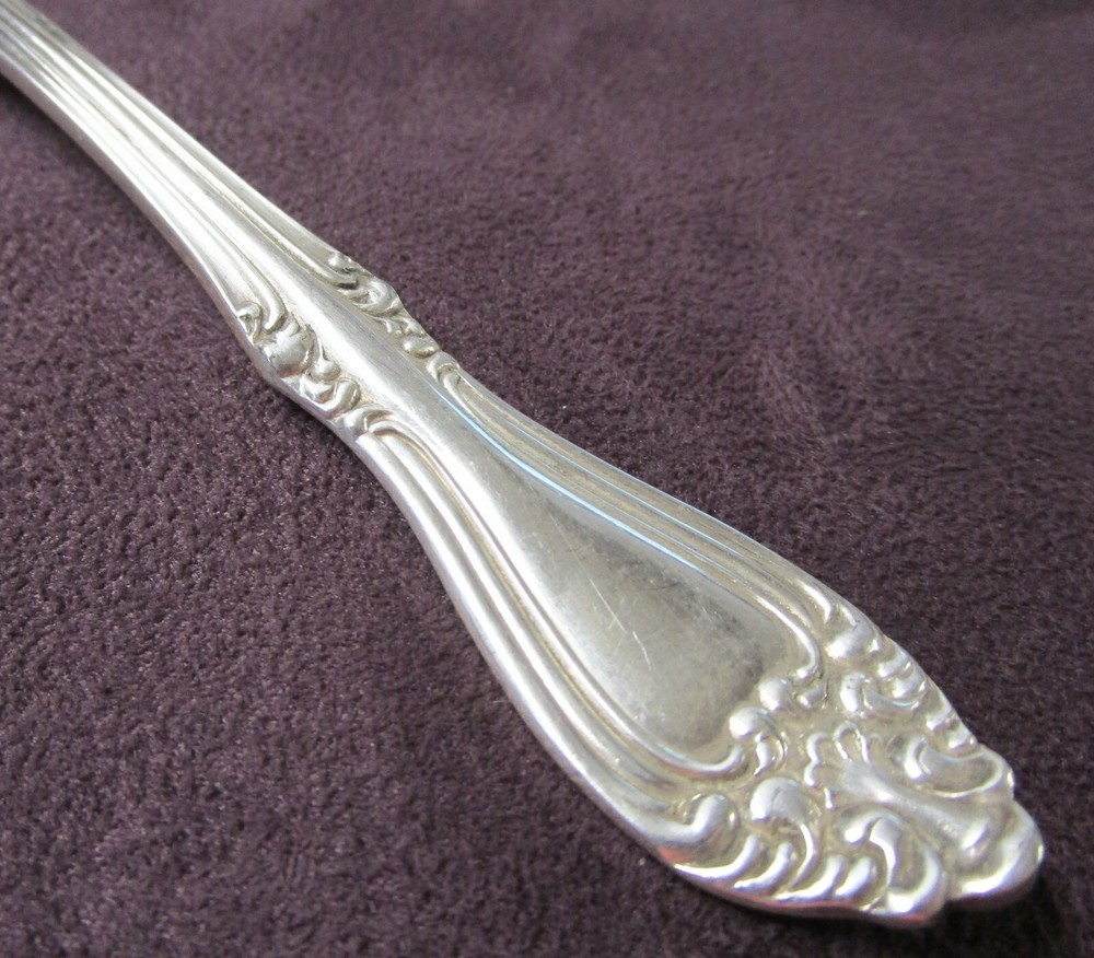 BERLIN 1889 Cold Meat Serving Fork Shell & Scroll Silverplate No Monogram