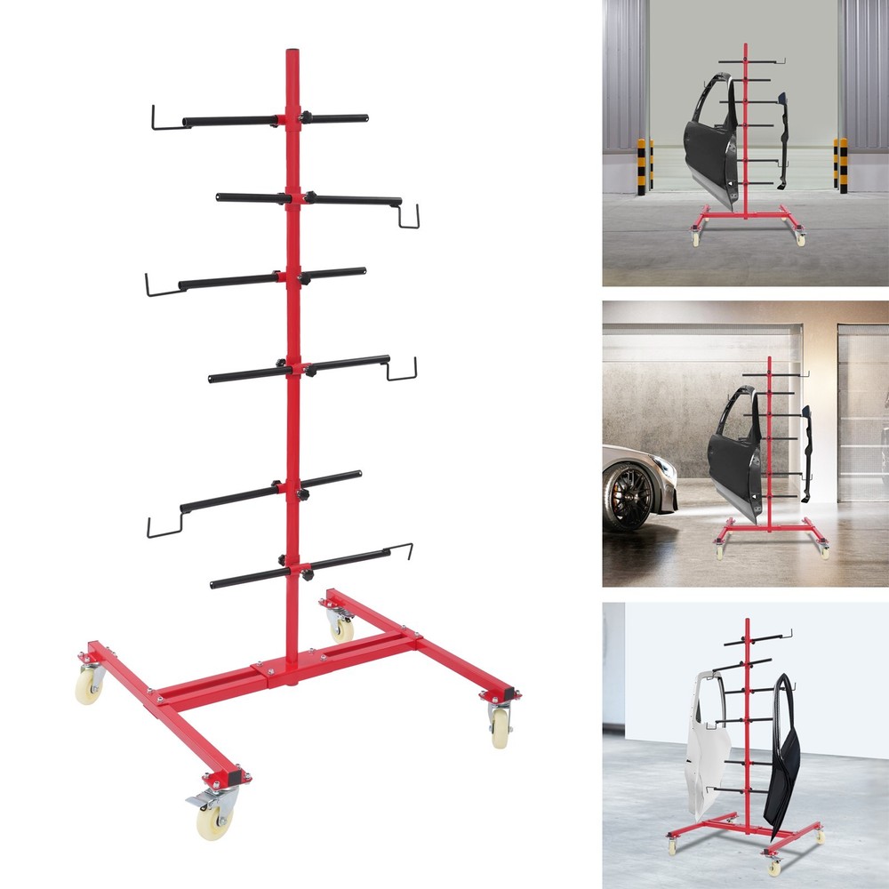 Panel Tree Paint Stand, Panel Holder, Panel Paint Stand with 6 Hooks Auto Repair