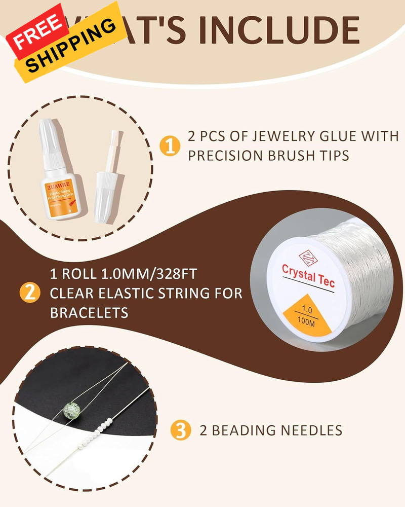 ZUAWAE Jewelry Glue for Elastic String, 1 mm String with