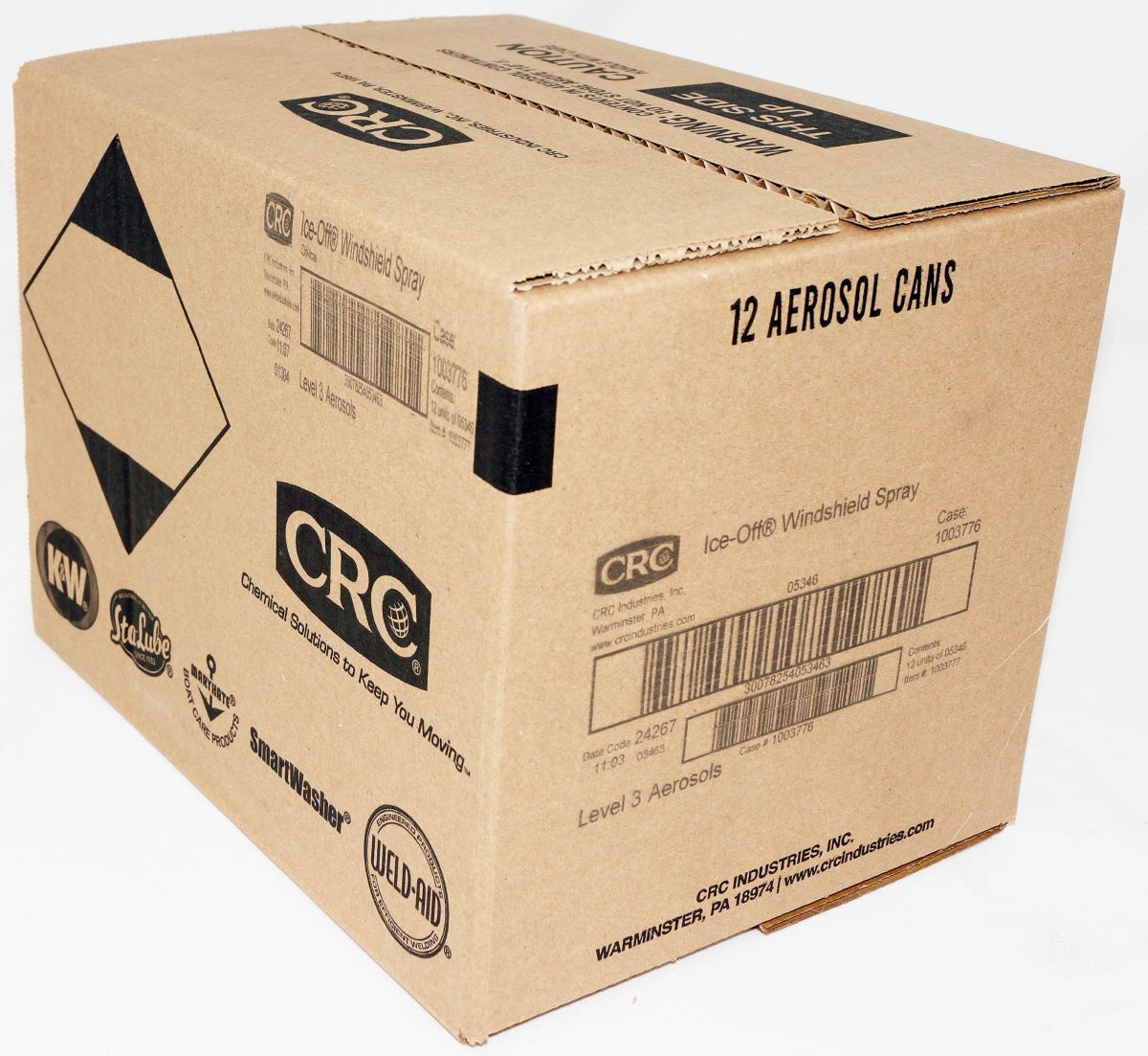 Case of 12 CRC 05346 Ice-Off Windshield Spray De-Icer 12 Oz Melts Frost and Ice