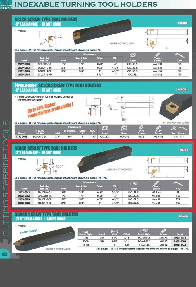 SDJCR 08-3A TURNING TOOL HOLDER (2033-0083)