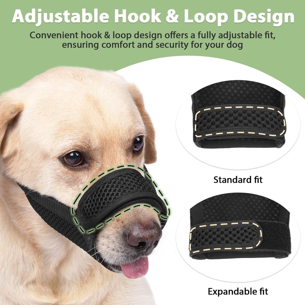 Mayerzon Dog Muzzle with Hook and Loop for Large Medium Small Dogs, Patented ...