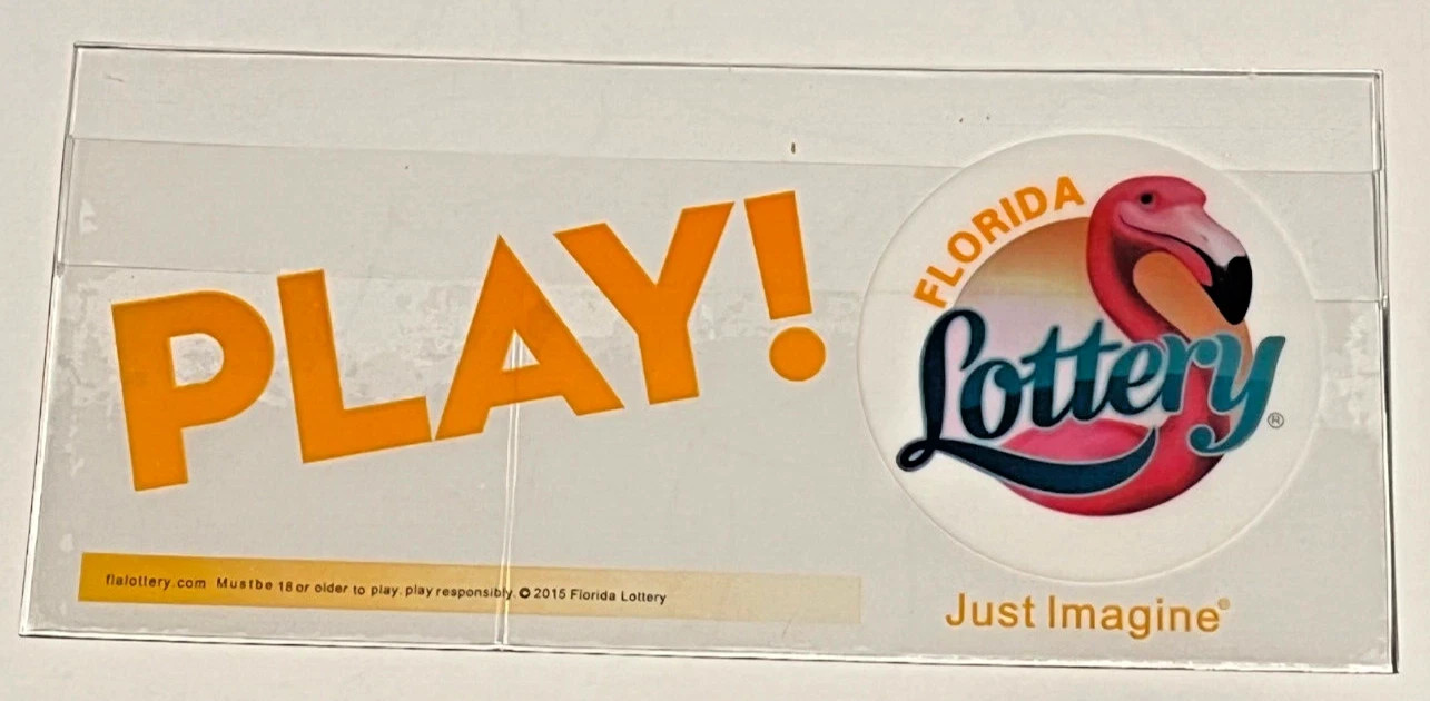 FLORIDA LOTTERY TICKET HOLDER PLASTIC SLEEVE PROTECTOR ENVELOPE NEW PLAY LOTTO!