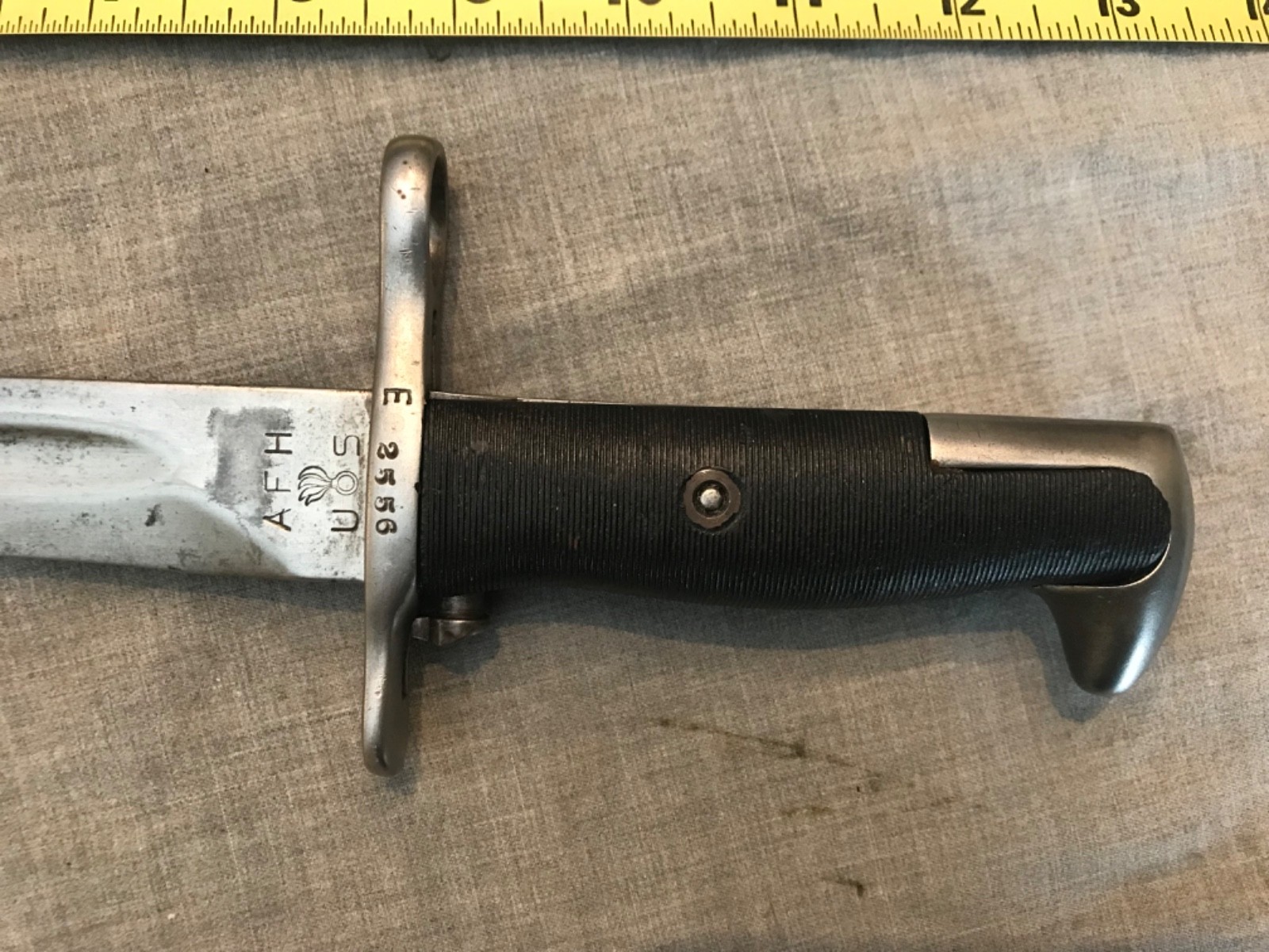 US WWII AFH 10” M1 BAYONET & Scabbard* for U.S. WWII M1 Garand #2556