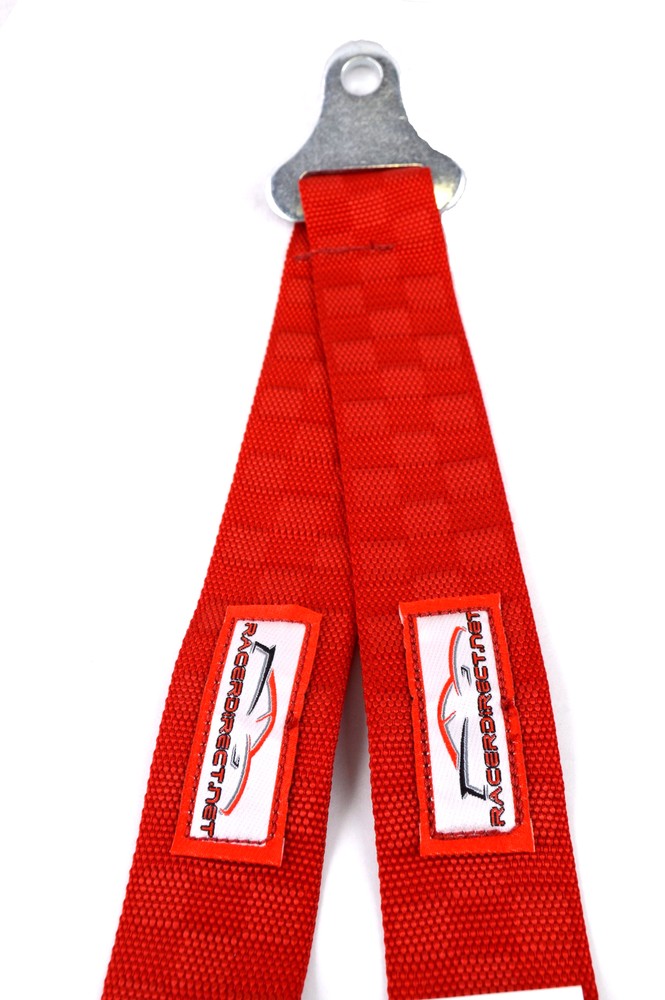 JUNIOR UNIVERSAL RACING V HARNESS PULL DOWN CAM LOCK SFI 16.1 RED CHECKERBOARD