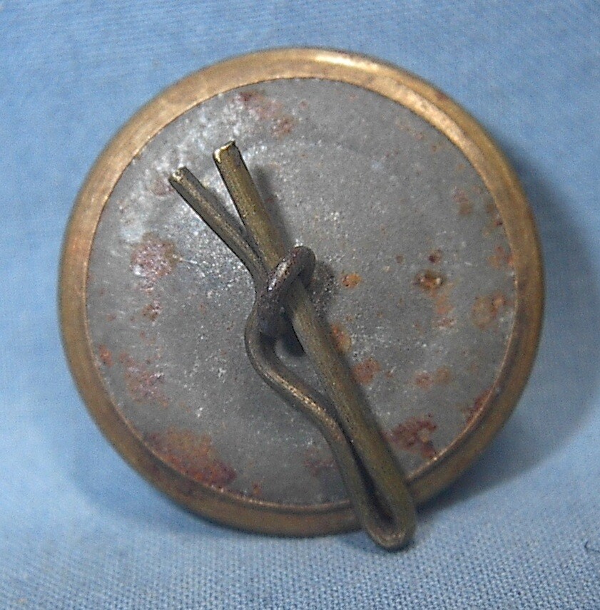 VINTAGE US EAGLE & SHIELD BRASS UNIFORM BUTTON UNMARKED TIN BACK 15/16"