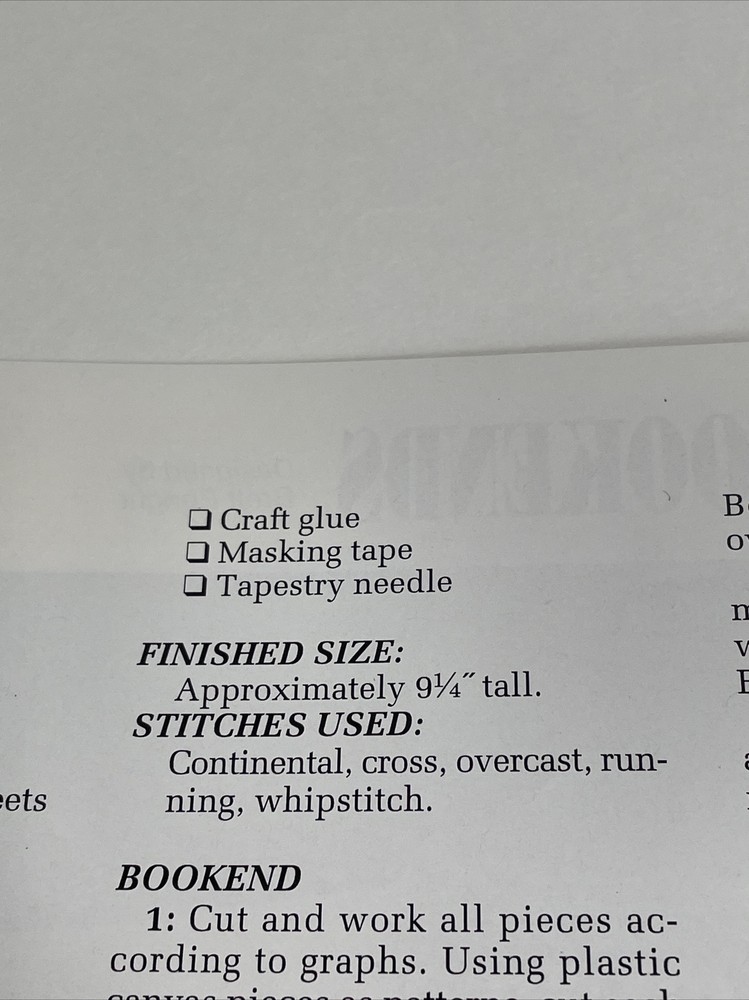 Annie's Attic Library Bookends Plastic Canvas Pattern