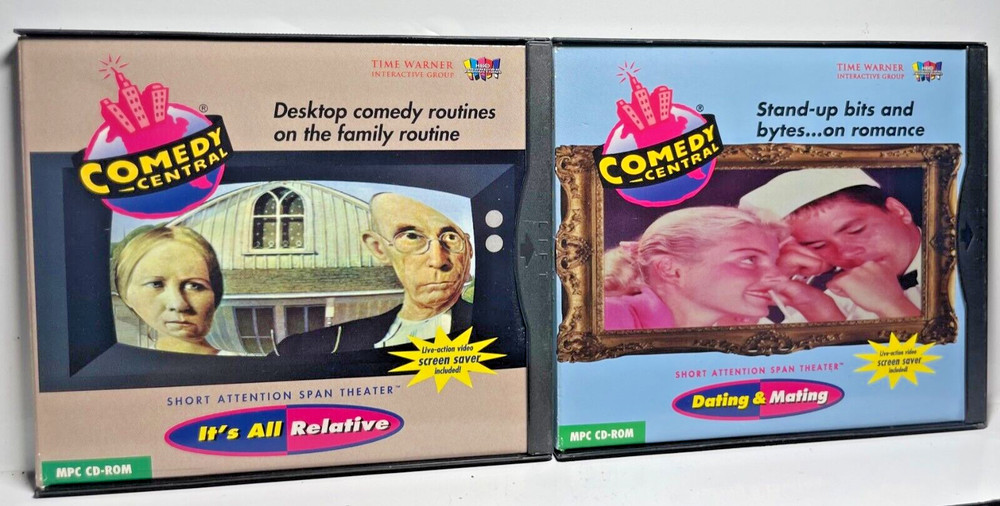 2x Comedy Central It's All Relative & Dating CD-Rom Short Attention Span Theater