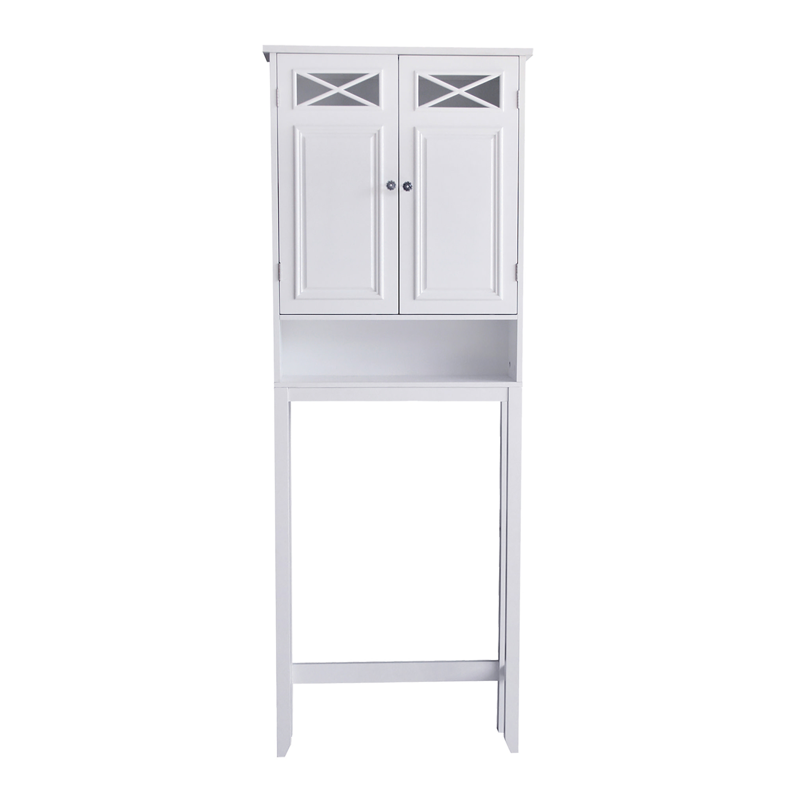 Dawson Wooden Space Saver with Cros Molding and 2 Doors White