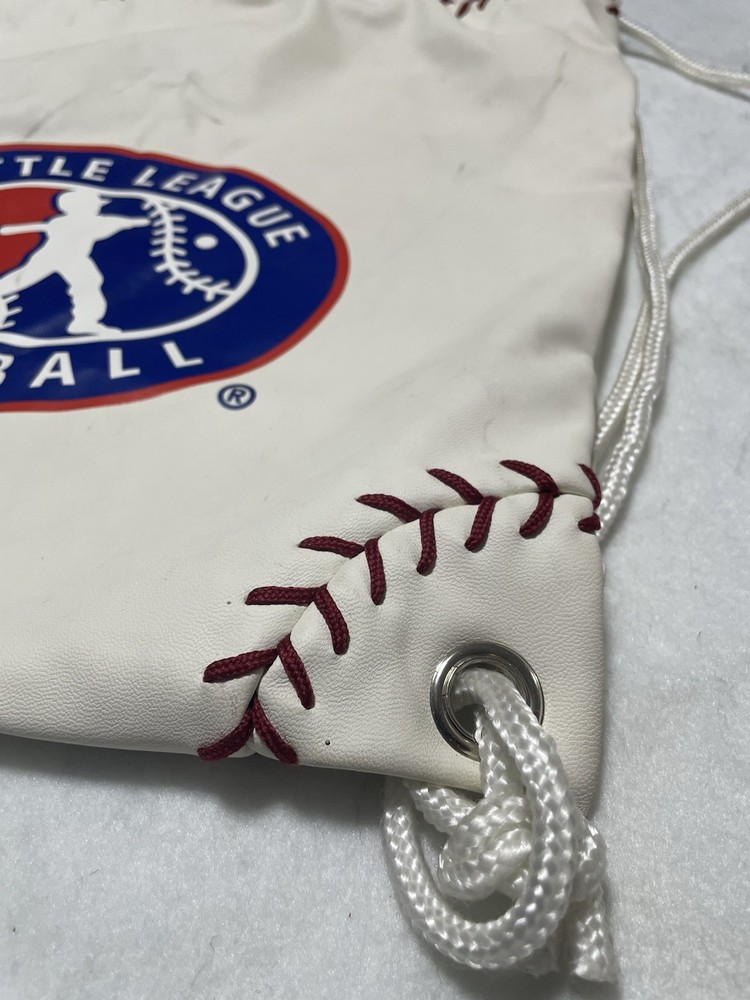 Little League World Series Drawstring Bag - Leather Backpack Baseball Stitching