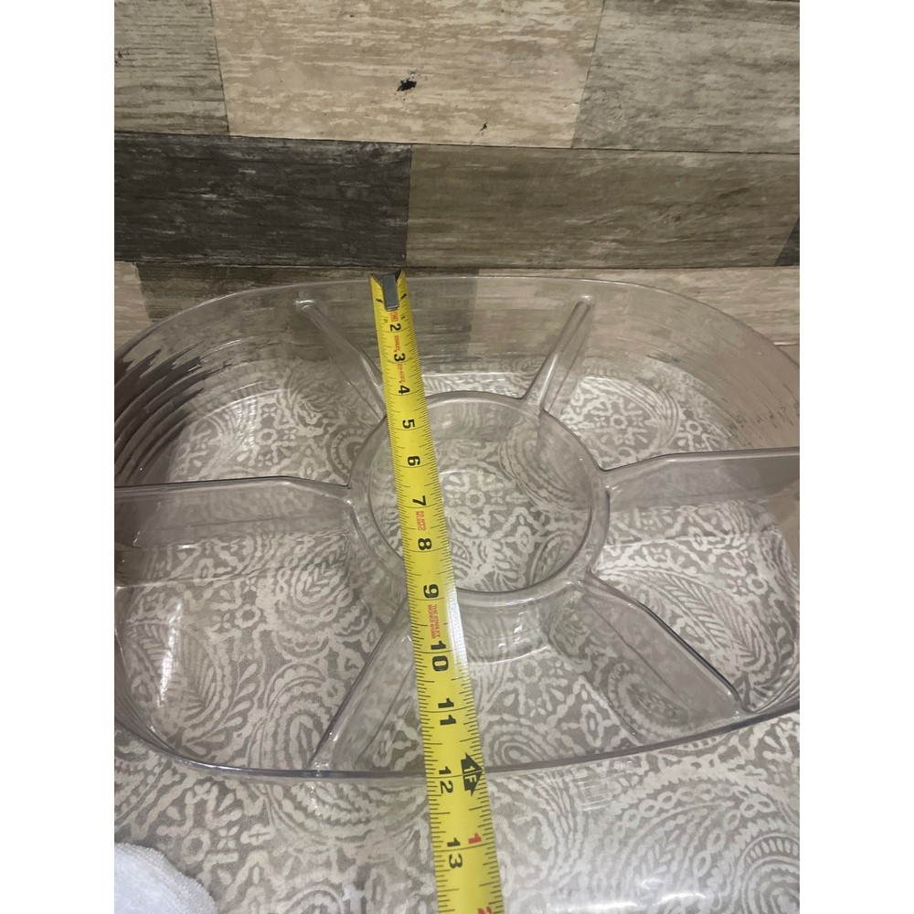 Longaberger Clear Plastic Divided Serving Tray Platter basket insert 49727