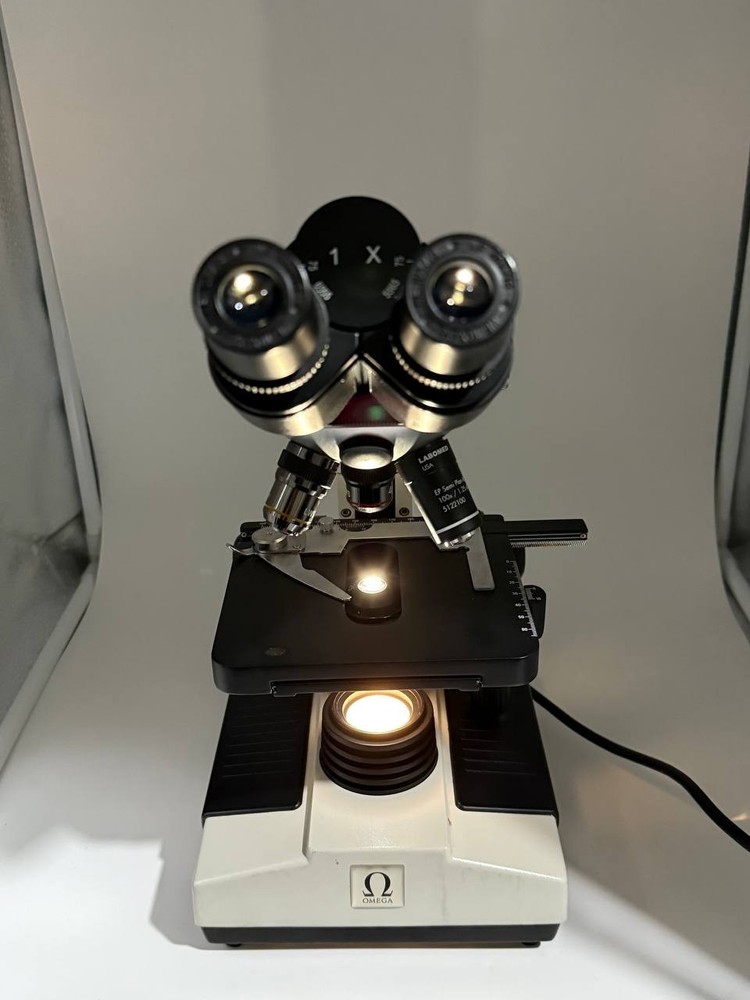 Omega Binocular Compound Microscope Tested & Working Labomed Lenses Carry Bag