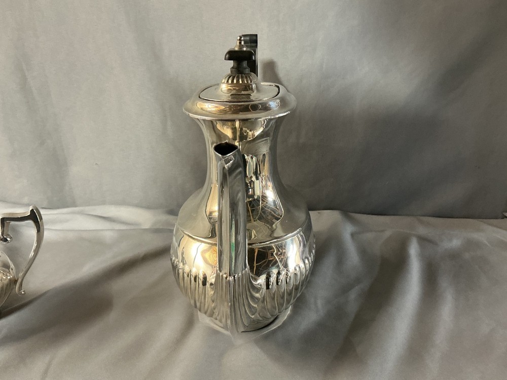 MCM Leonard Silver Plated Coffee Pot W Creamer