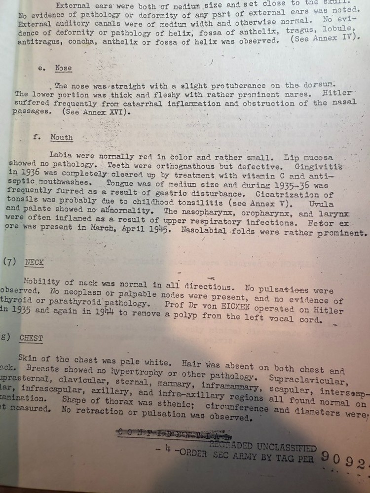Hitler Medical Transcripts - Nov 1945 Consolidated Interrogation Report