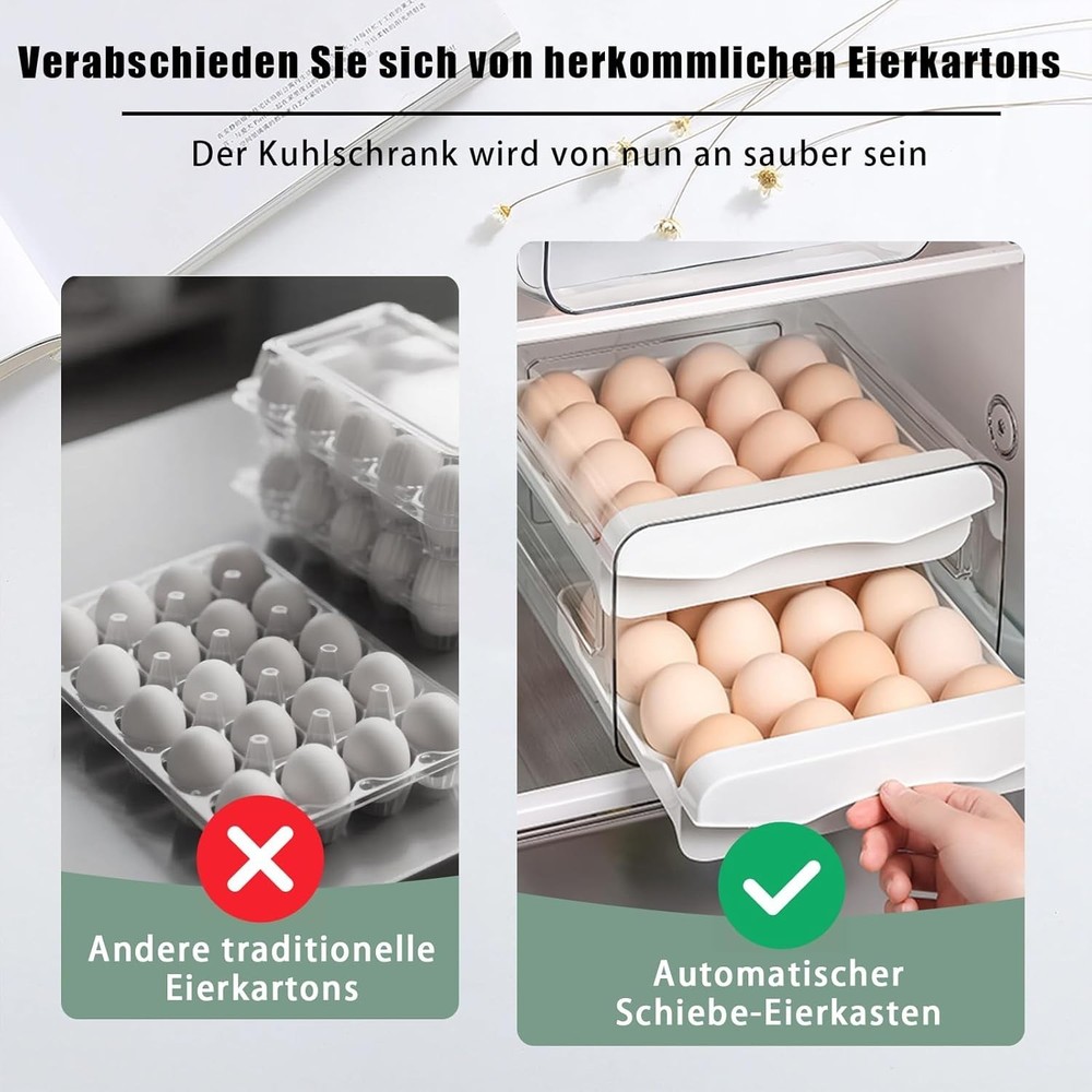Refrigerator egg rack, egg container, egg storage box, double-layer transparent
