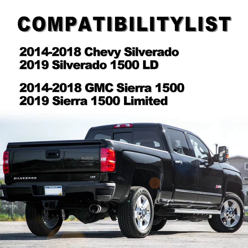 Rear Step Bumper Compatible with 2014 2015 2016 2017 2018 Chevy Silverado/GMC