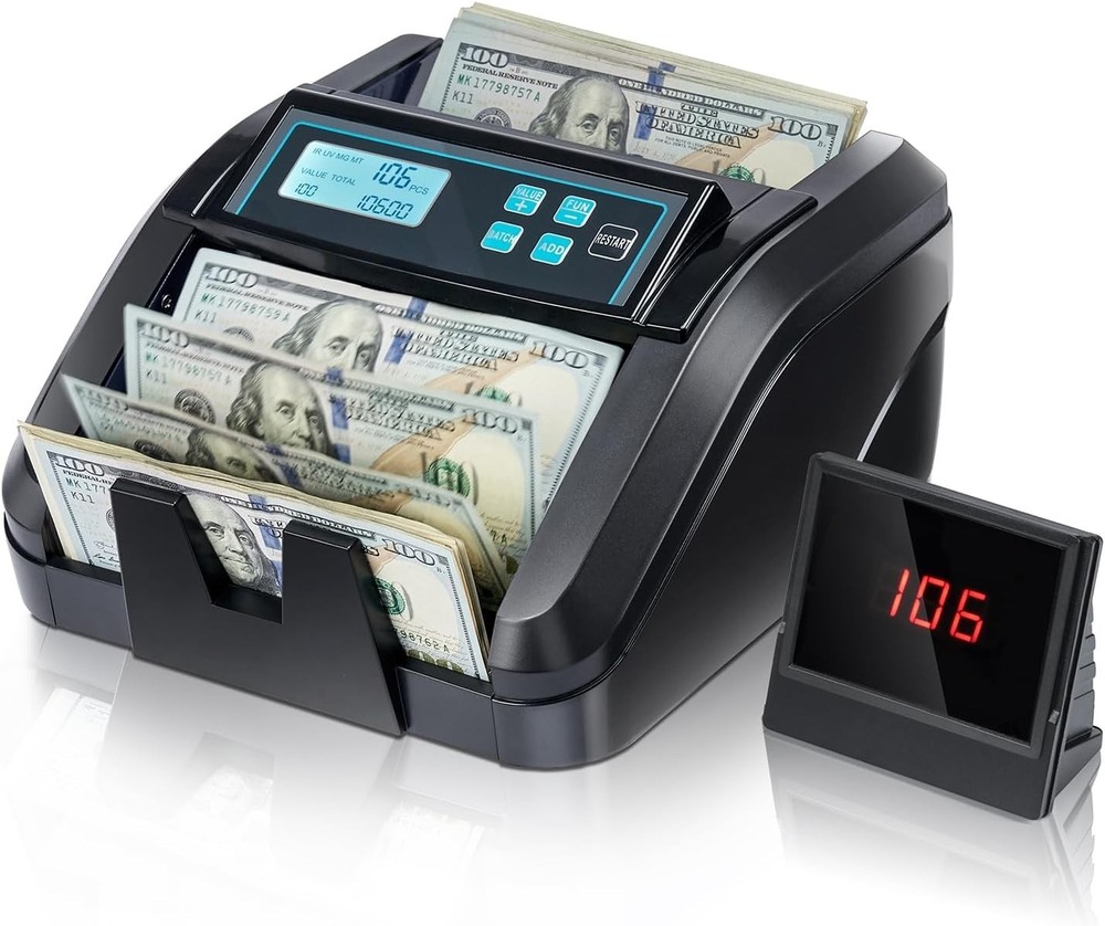 Compact Bill Counter Machine with Accurate Detection - Perfect for USD Bills