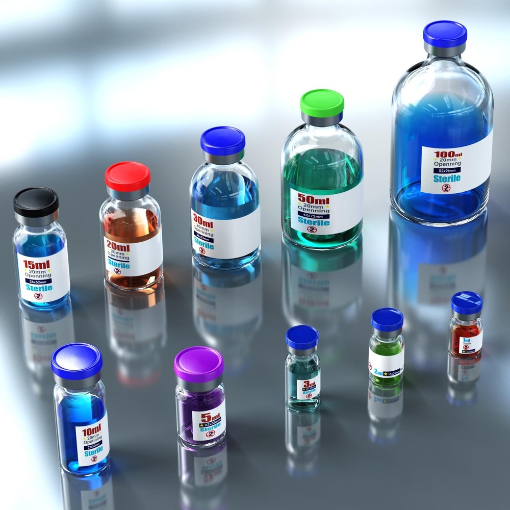 Ks-Tek Sterile Empty Vials with Self Healing Injection Port,with 2ml Clear