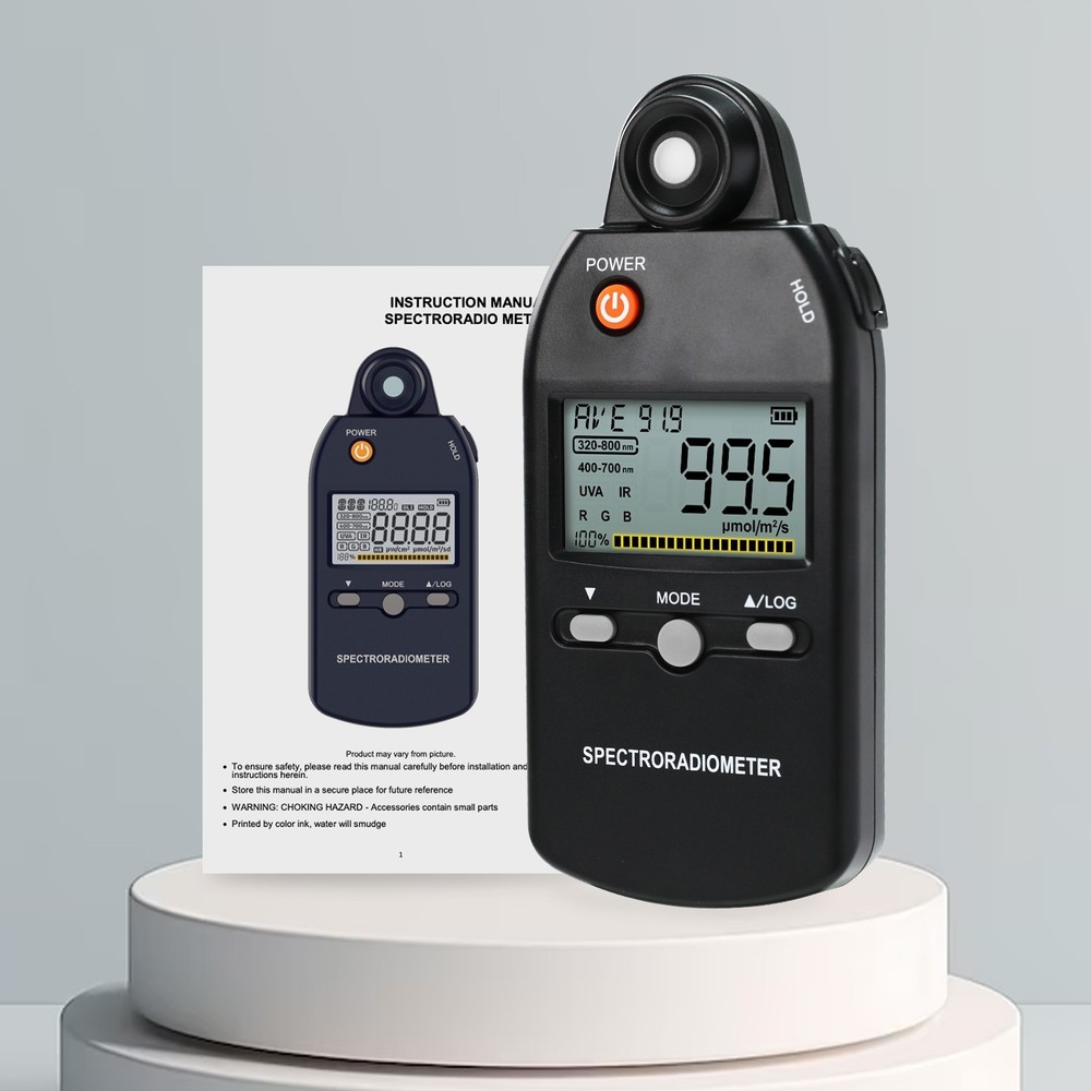 Spectroradiometer PPFD Quantum PAR Meter Spectrometer UV IR Light 320-800nm