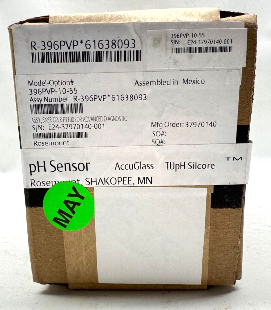 EMERSON ROSEMOUNT 396PVP-10-55 pH Sensor , ACCUGLASS TUPH SILCORE