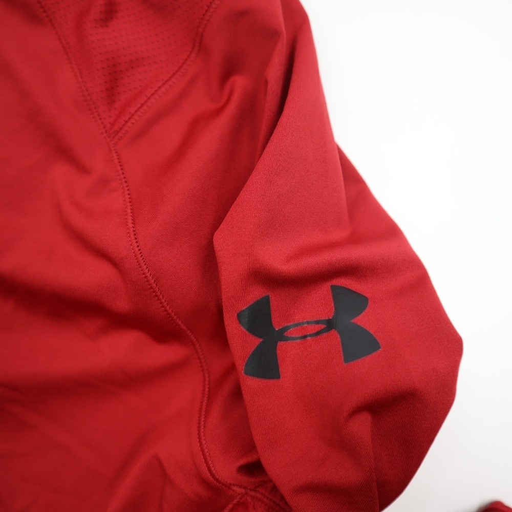 Under Armour Men’s Medium M 1/4 Zip Tech Pullover Golf Red Fitted 1306430