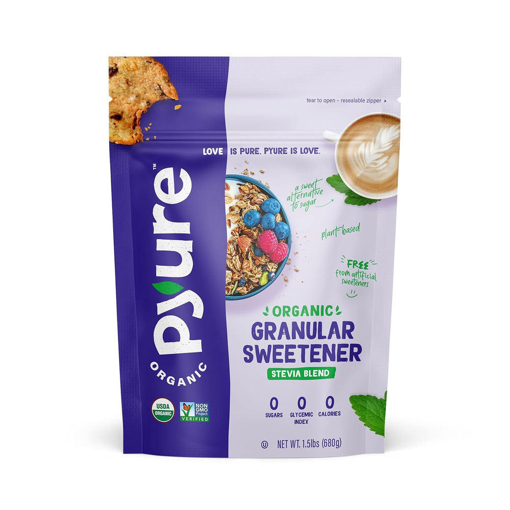 Organic Stevia Blend Granulated All-Purpose - White Sugar Substitute, Zero Ca...