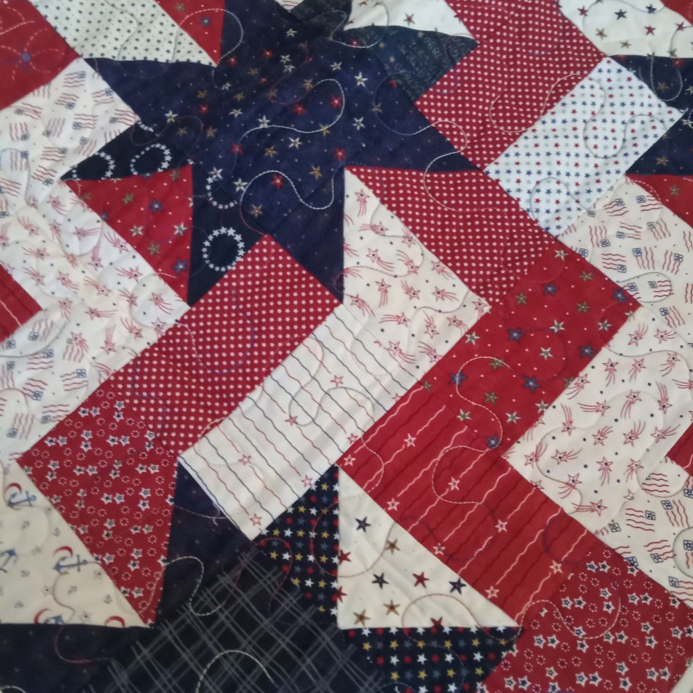 72" X 92" Handmade Patriotic Quilt