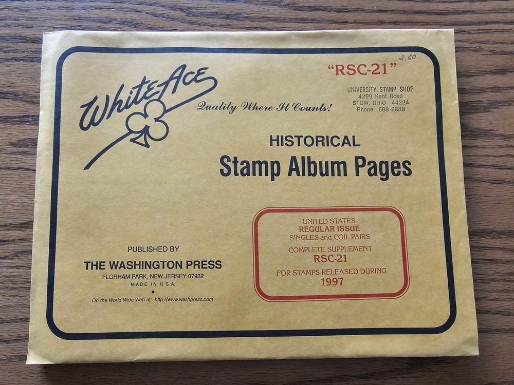 White Ace Stamp Supplement U.S. RSC-21 Regular Issue & Coil Pairs 1997 NOS