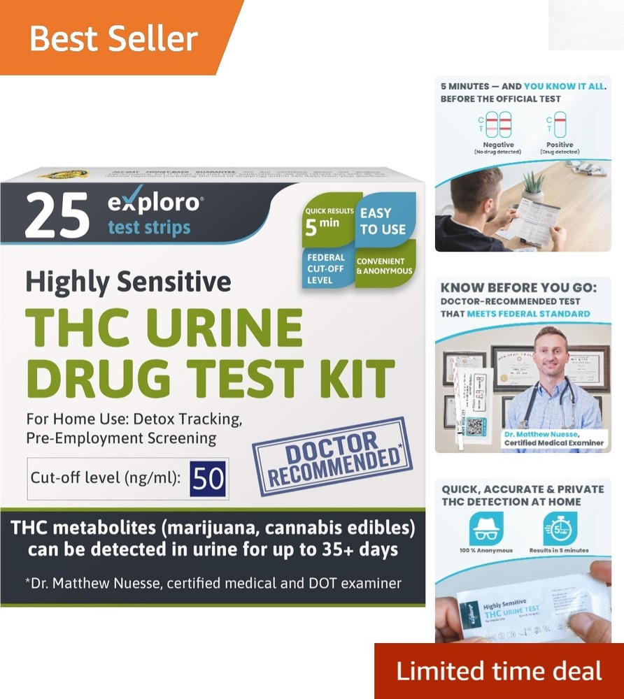 25-Pack THC Drug  Kit – Accurate Home Urine Testing for THC Detection