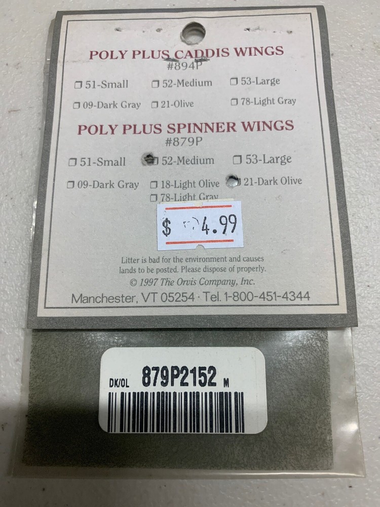 Orvis Poly Plus Spinner Caddis Wings Dark Olive