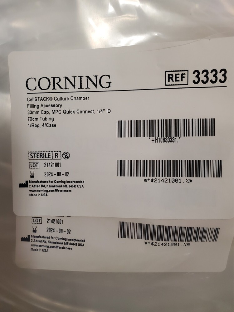Corning CellSTACK® Culture Chamber Filling Accessory 33mm Cap, MCP Quick, 1/4"ID