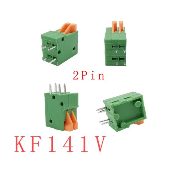 KF141V 2~10P 2.54mm PCB Mounted Spring Screless Terminal Blocks Connector NEW