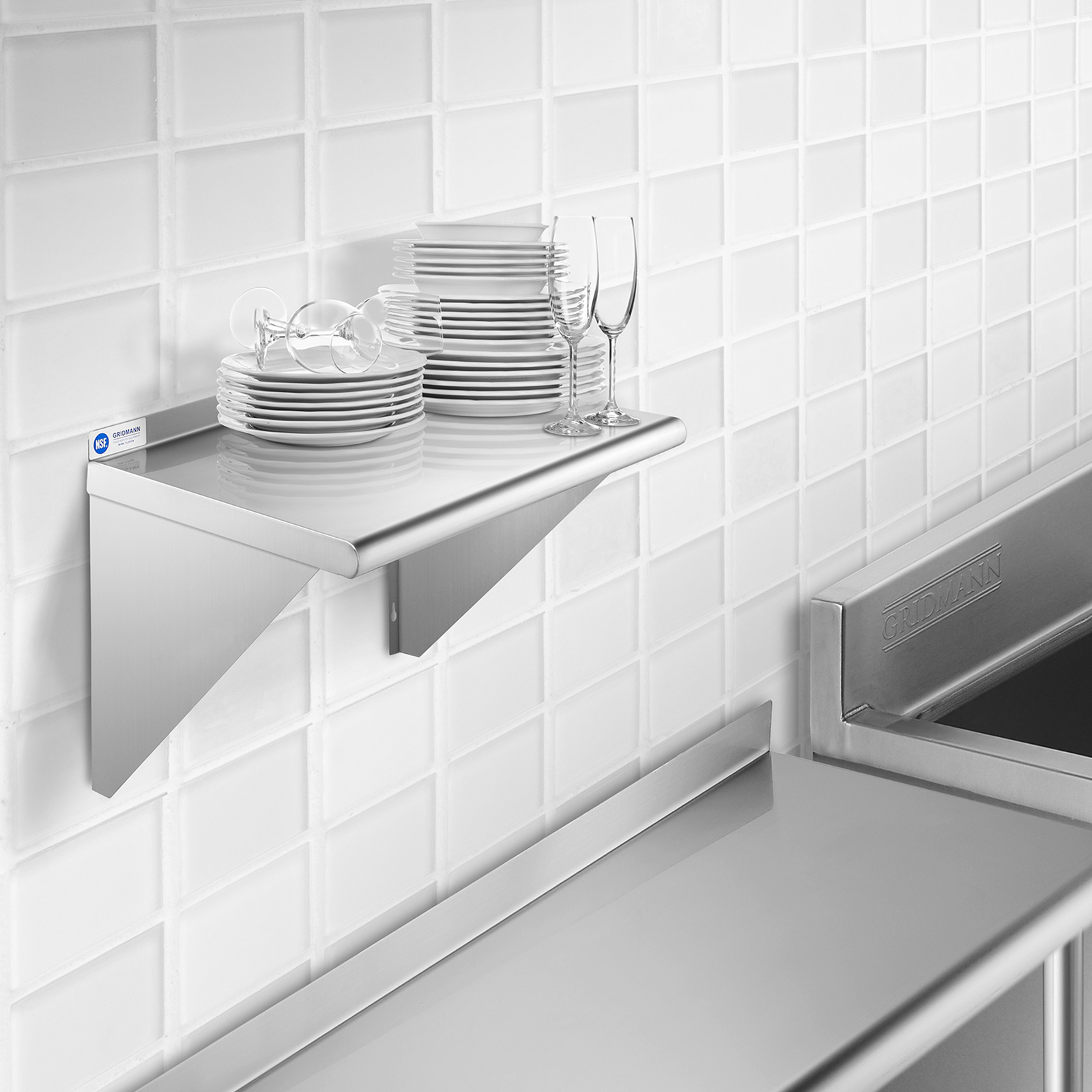 NSF Stainless Steel 18" x 24" Commercial Kitchen Wall Shelf Restaurant Shelving