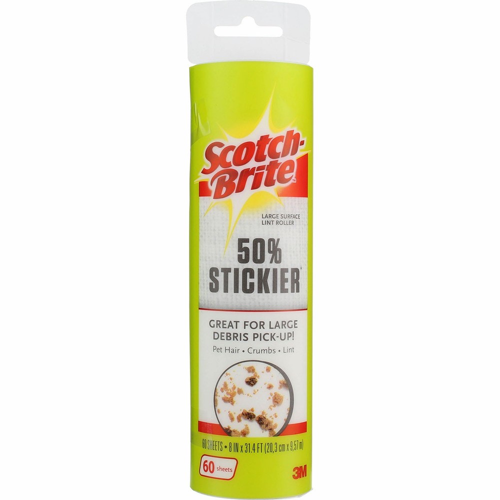 4 Pack Scotch-Brite 50% Stickier Large Surface Lint Roller Refill, 60 Ct