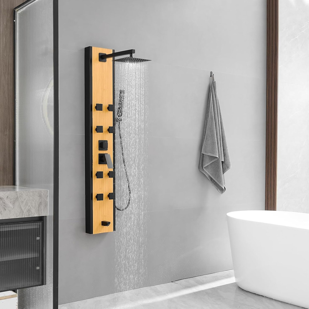 Stainless Steel Shower Panel Tower System 8 Jets Multi-Function Shower Panel ...