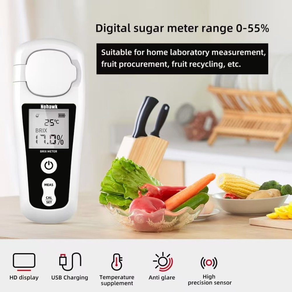 Digital Refractometer Test Sugar Drinks Brix Professional Saccharometry