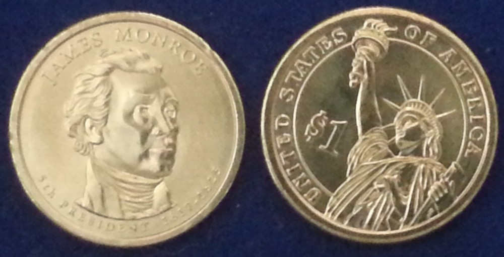 2008 D James Monroe Presidential Dollar From Mint Roll
