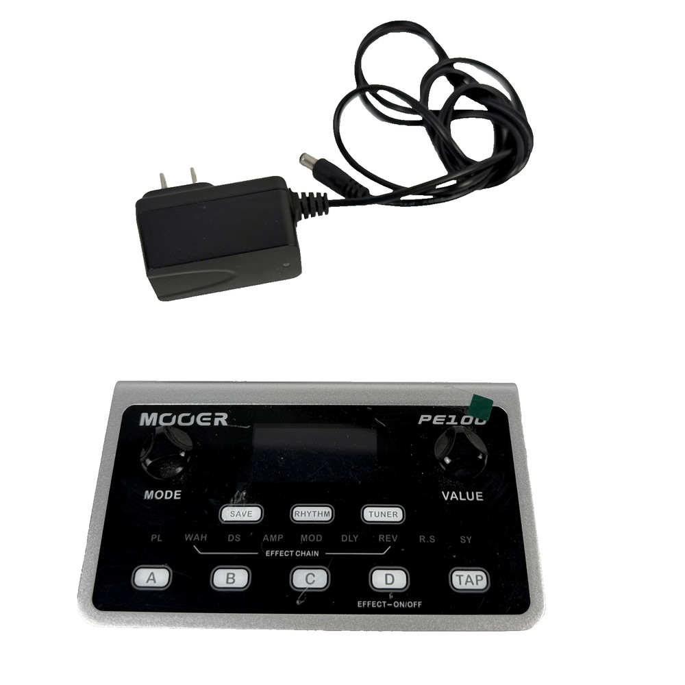 Mooer PE100 Guitar Multi Effects Processor Pedal Digital W/ Adapter Strap Cable