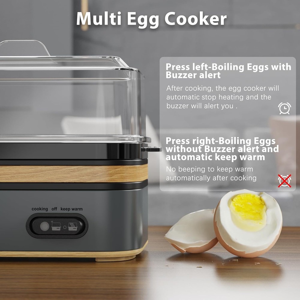 Egg-citing Breakfasts: Compact 6 Egg Capacity Egg Cooker with Poaching Trays