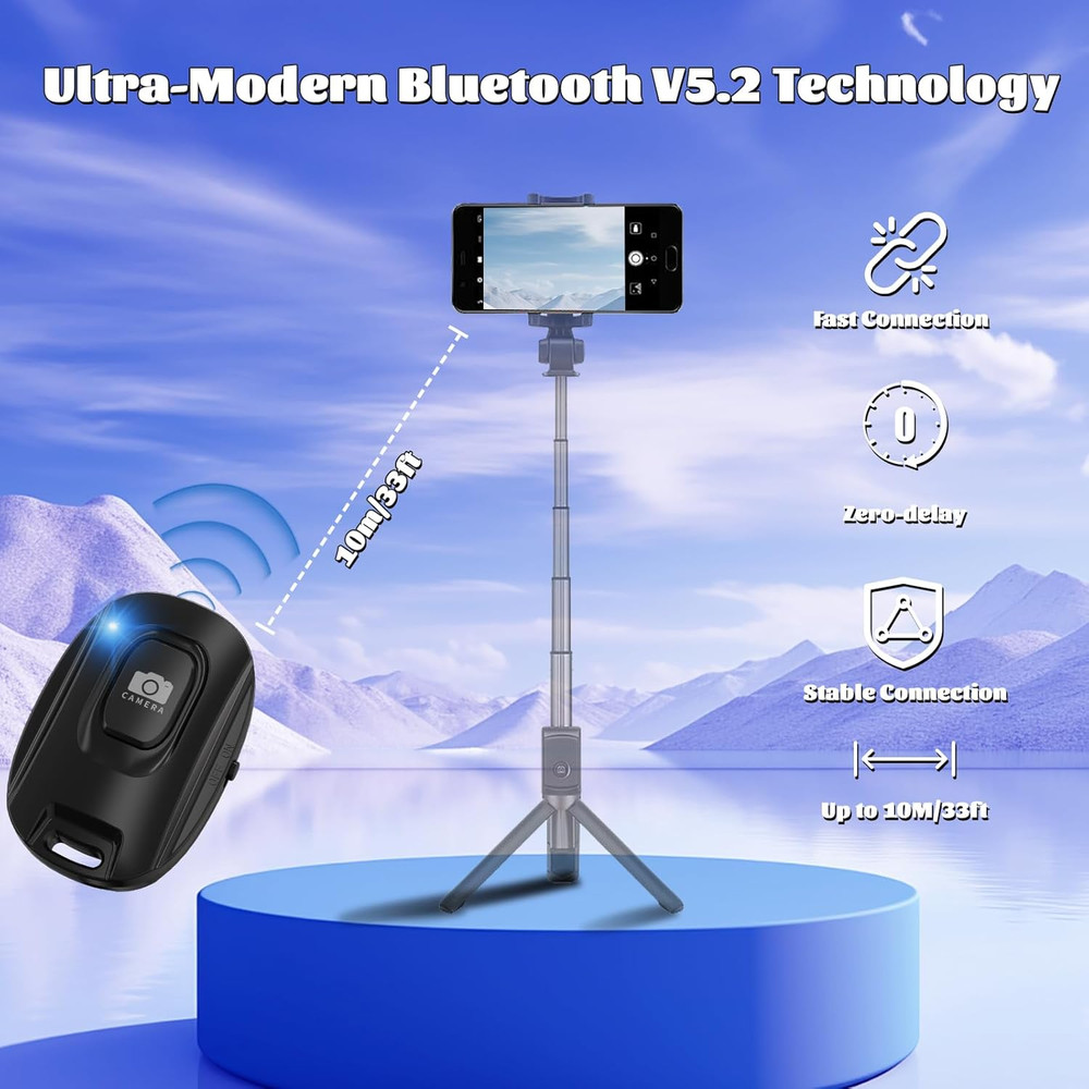 Bluetooth Camera Remote Shutter for Iphone and Android Smartphones, Rechargeable