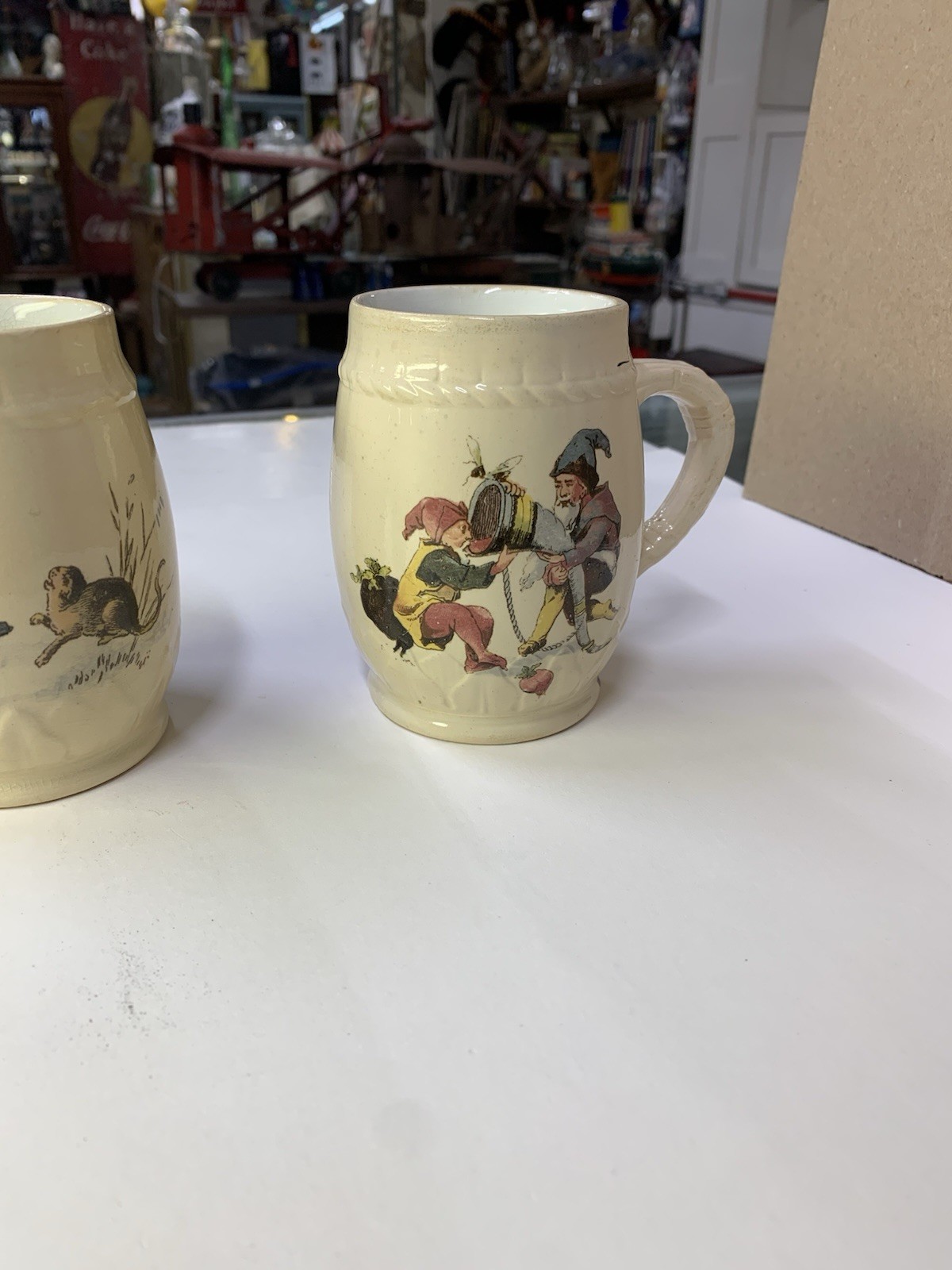 Antique Villeroy & Boch Mettlach Jug Mug Gnomes Read Description Geschutzt?
